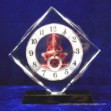High Grade Crystal Glass Square Clock Office Decoration